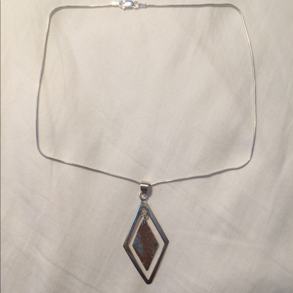 Silver Nested Diamond Necklace - Picture 3 of 5
